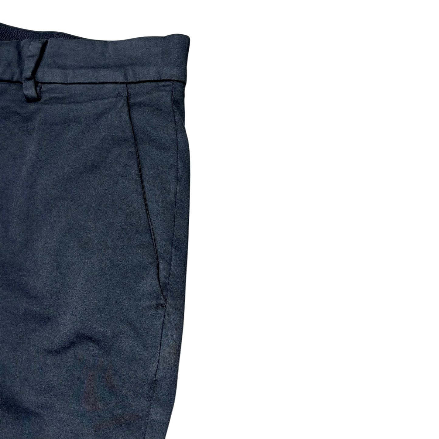 Never Laundry Chino navy aus Baumwolle mit Stretch