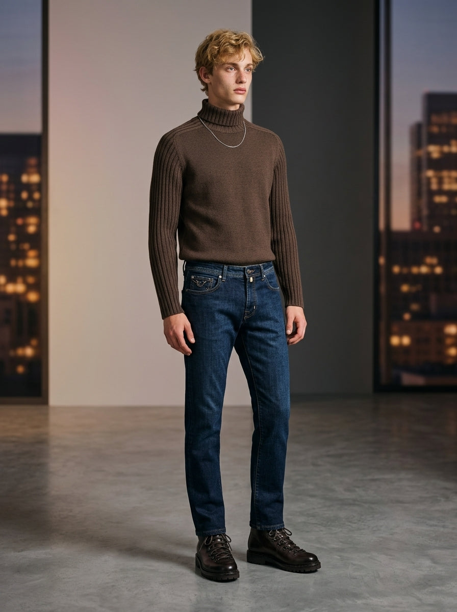 Gran Sasso, Rainwool Rollkragen, espresso braun