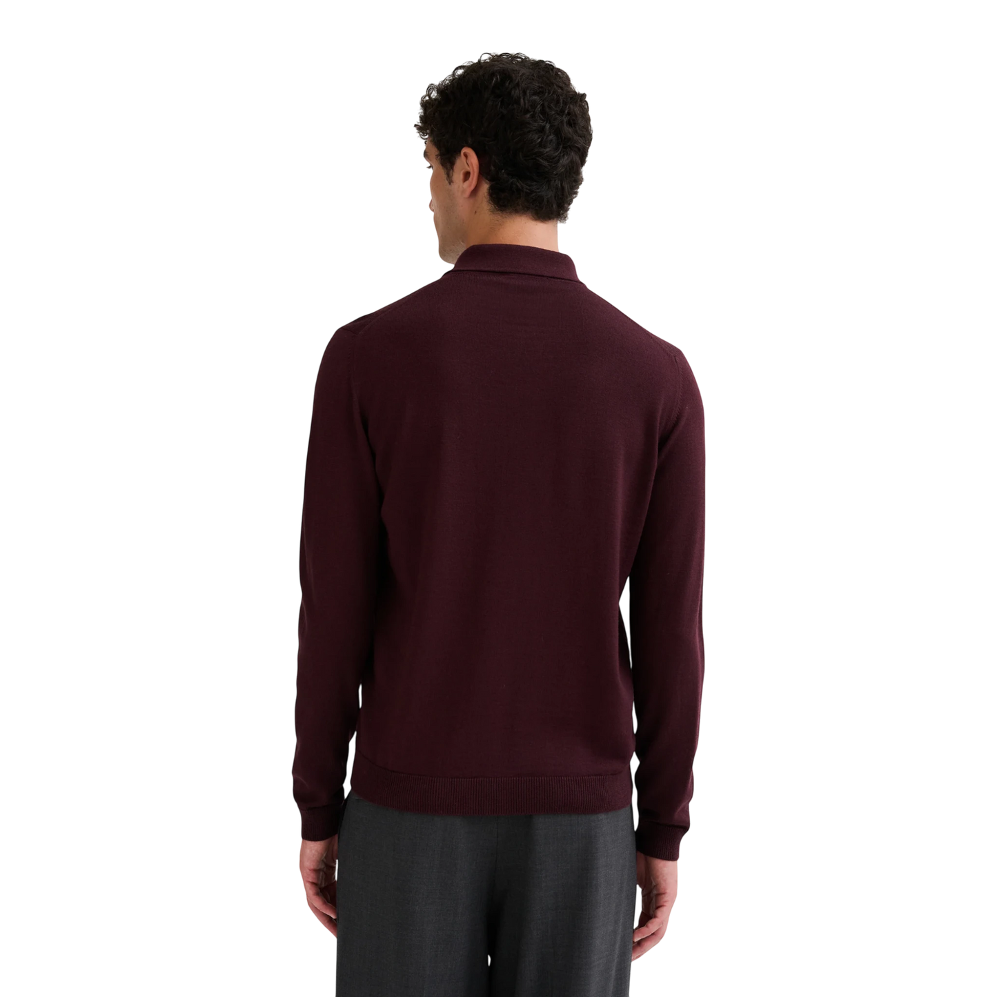 Roberto Collina Poloshirt aus Merinowolle, dunkles Rot
