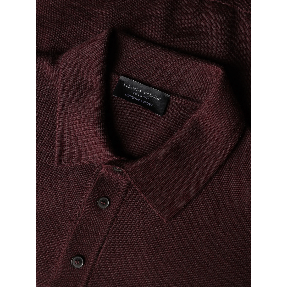 Roberto Collina Poloshirt aus Merinowolle, dunkles Rot