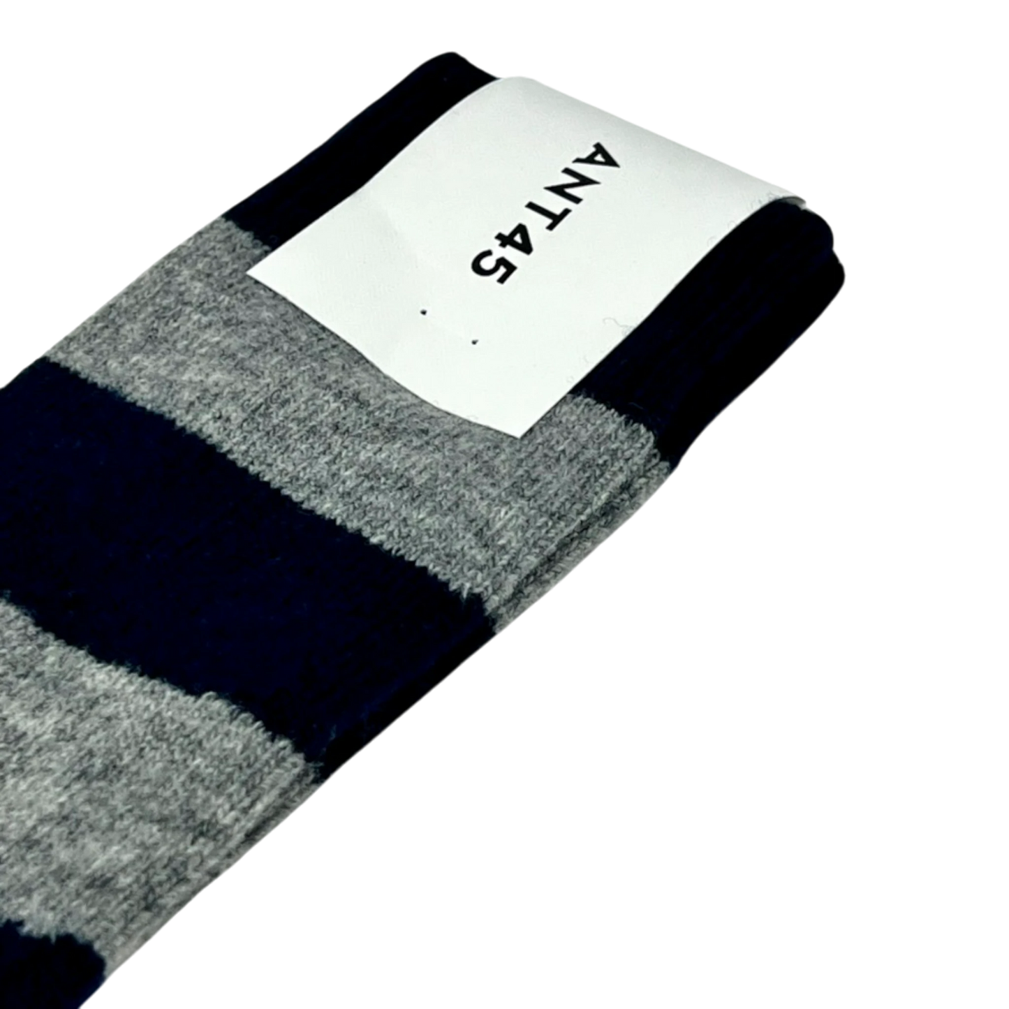 ANT45 GEEL Socken grau-navy gestreift aus Wollmix