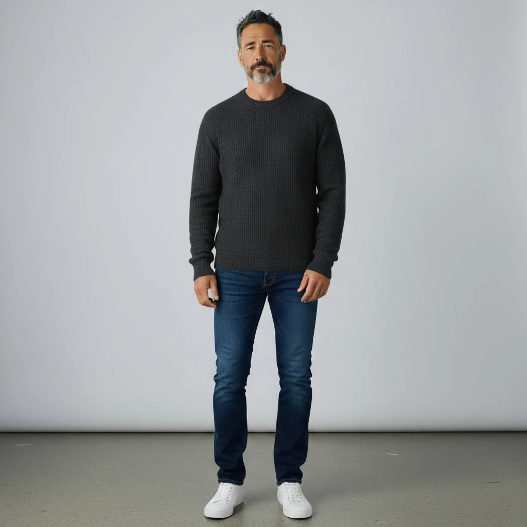 Roberto Collina, Rundhals, Merino Baby Camel, schwarz