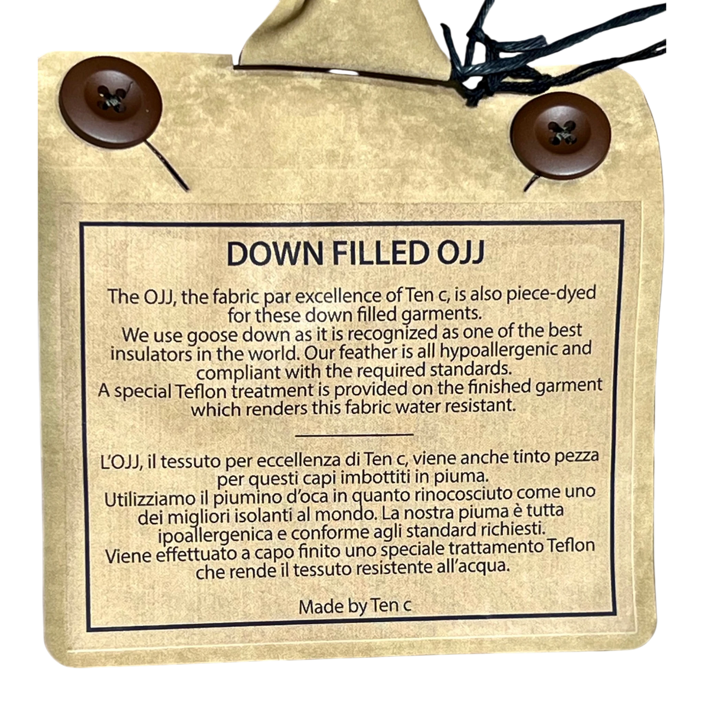 Ten c, Core Down Parka aus OJJ mit Daunenfüllung, oliv