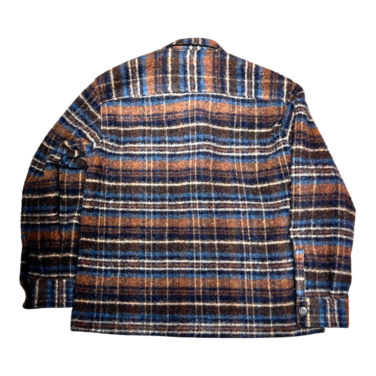 Xacus, Woll-Overshirt, blau-braun-ocker kariert
