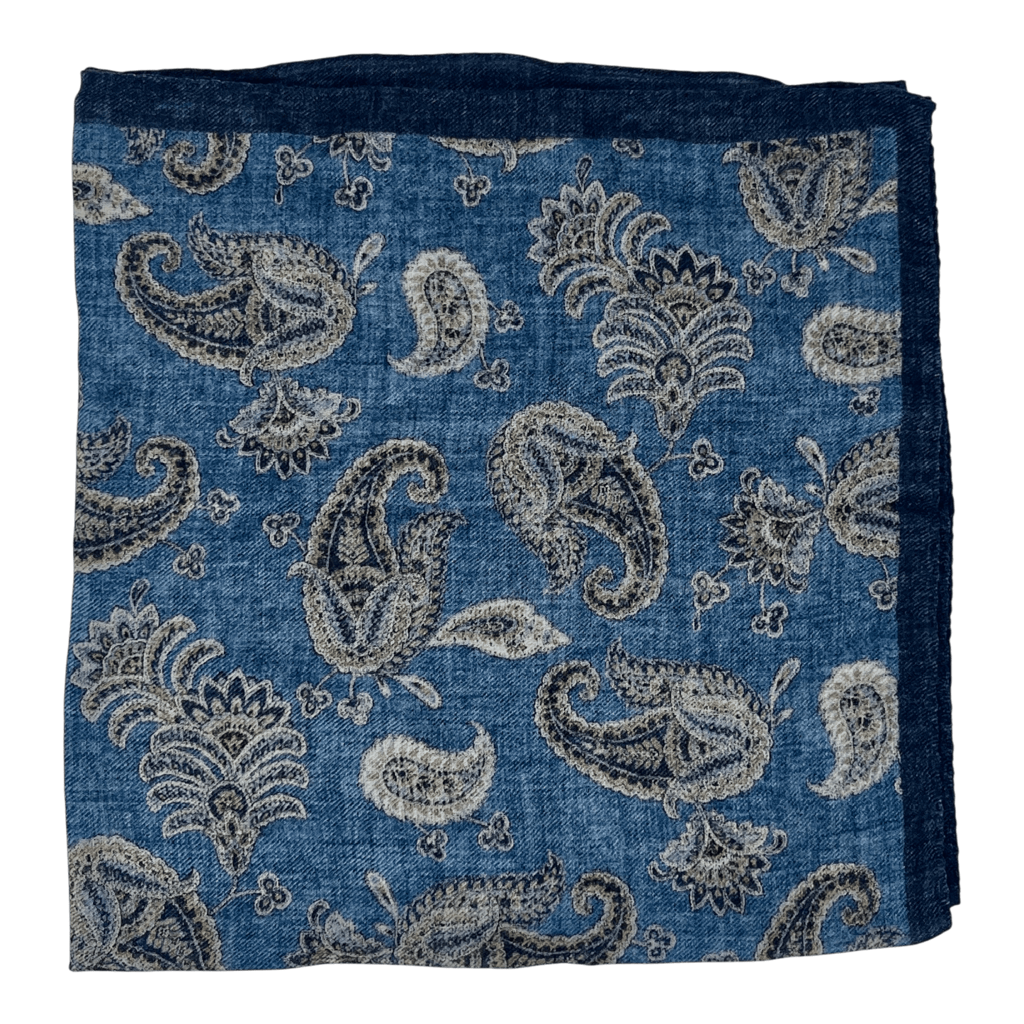 UNIT Hamburg - Ascot, Halsuch, Bandana, Paisley Wolle / Kaschmir / Seide, blau - Ascot