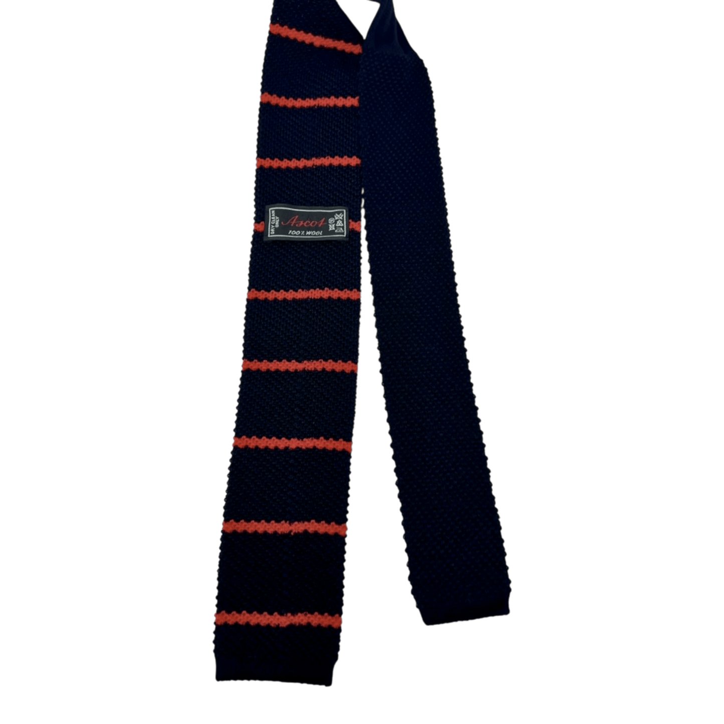 UNIT Hamburg - Ascot, Krawatte aus Wollstrick, blau mit roten Streifen - Ascot