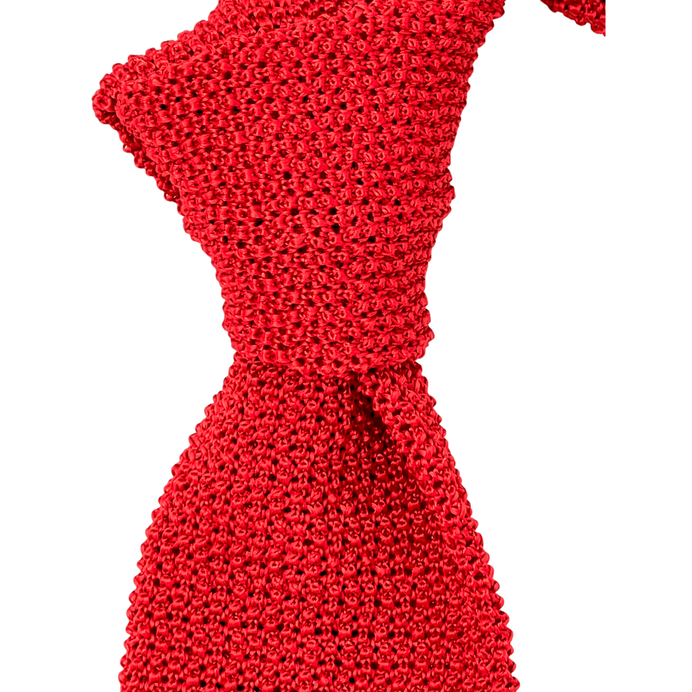 Ascot, tie, silk knit, signal red - UNIT Hamburg