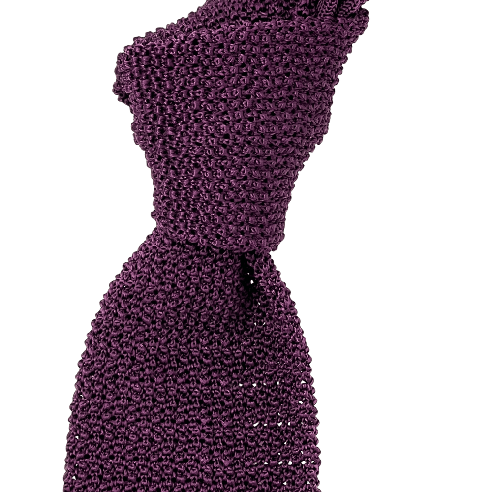 Ascot, tie, silk knit, purple - UNIT Hamburg