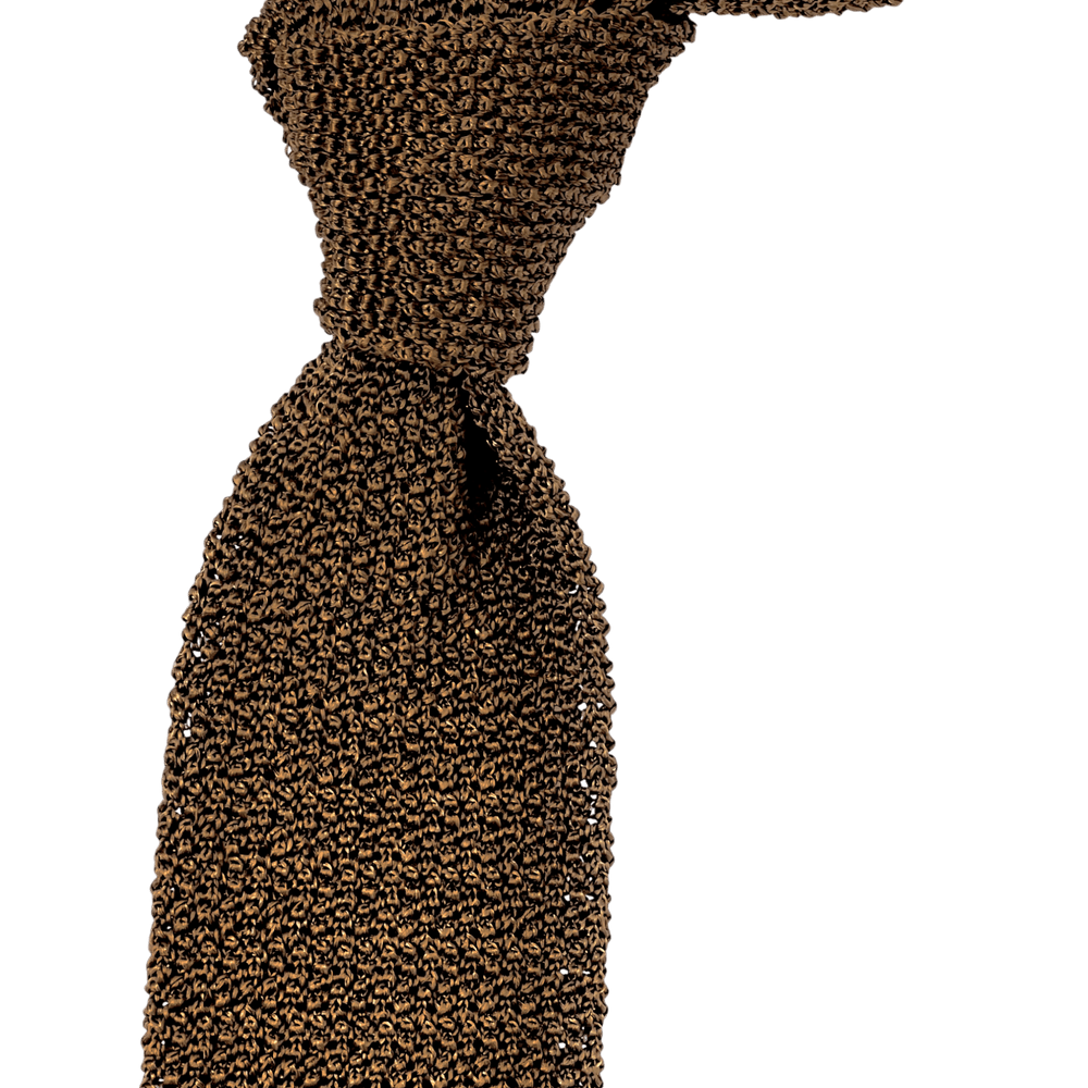 Ascot, cravate, tricot de soie, noix ou olive - boue - UNIT Hamburg