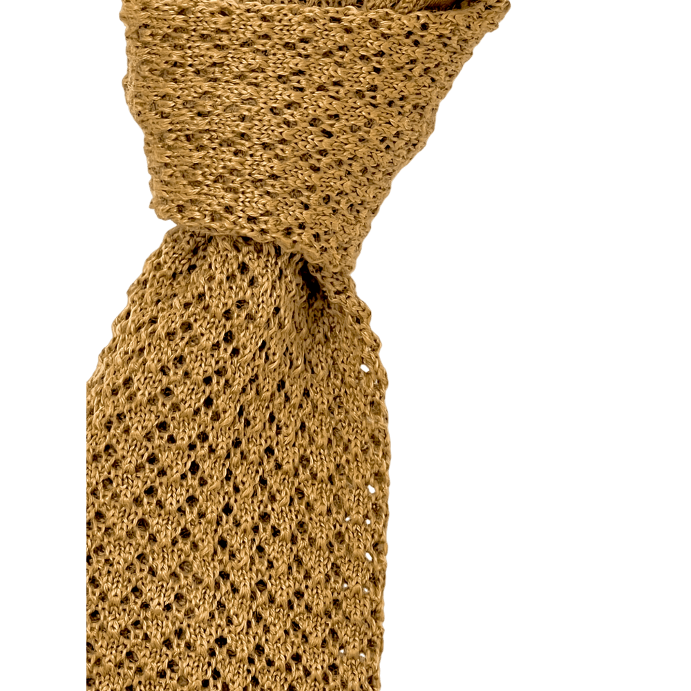 Ascot, tie, wool knit, caramel - UNIT Hamburg