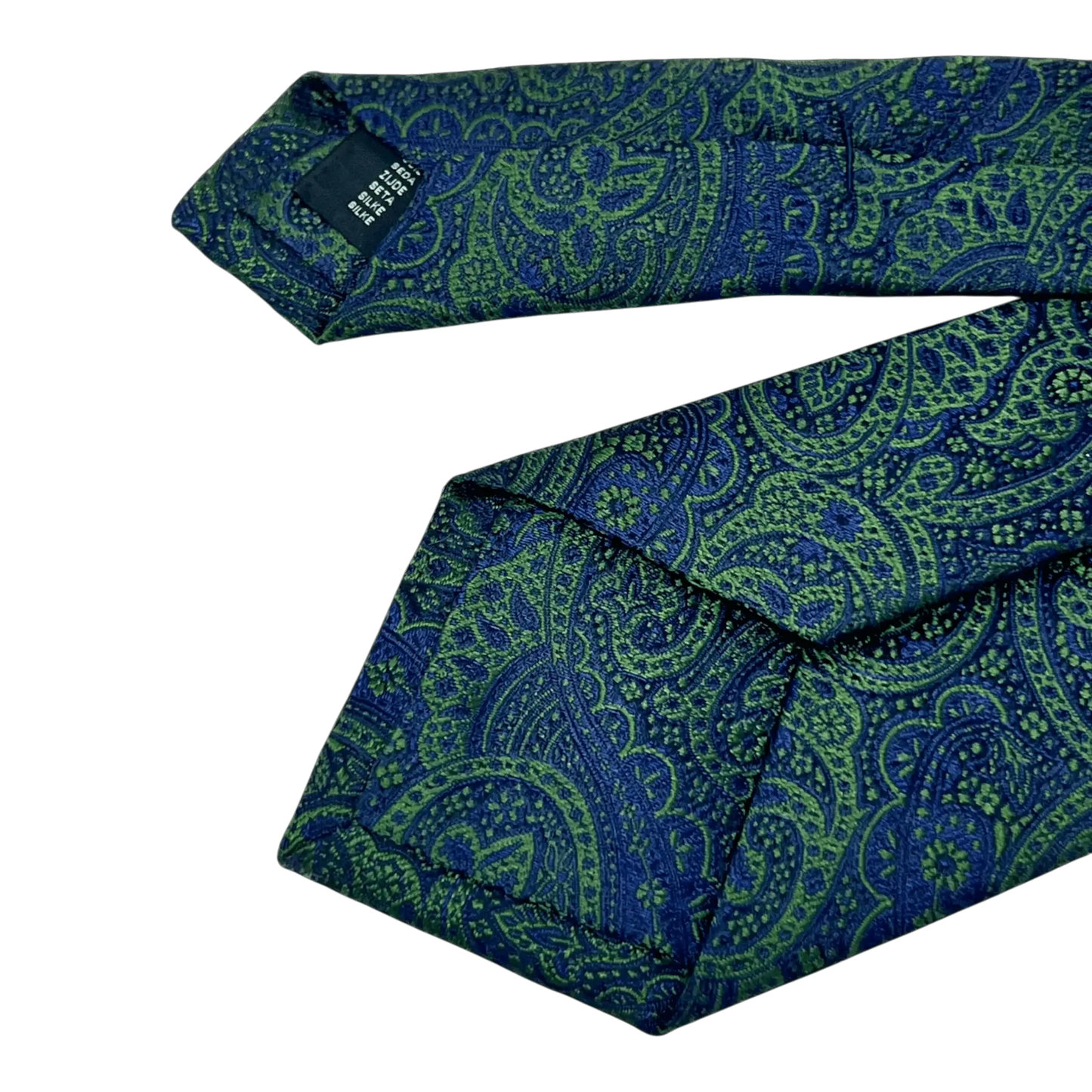 UNIT Hamburg - Ascot, Seidenkrawatte, Paisley, grün - blau - Ascot