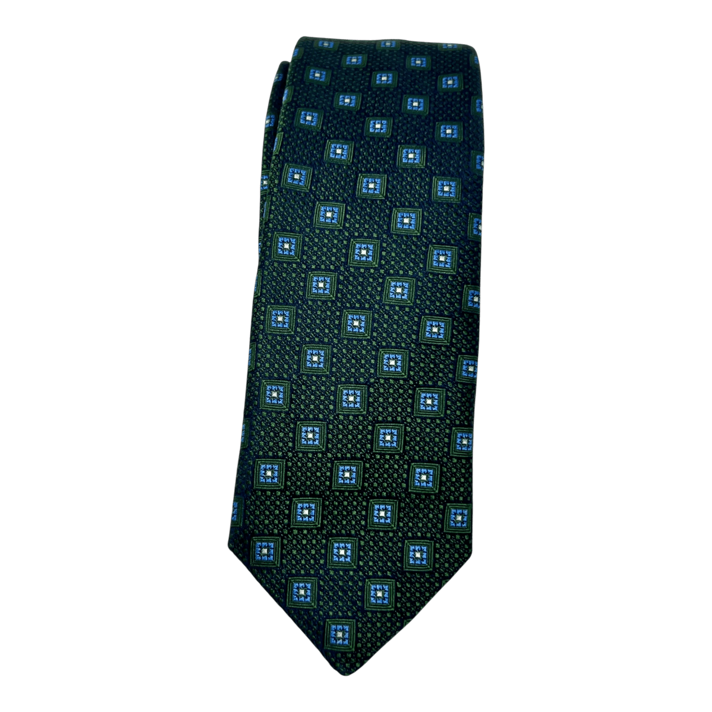 UNIT Hamburg - Ascot, Seidenkrawatte, Webmuster, grün - blau - Ascot