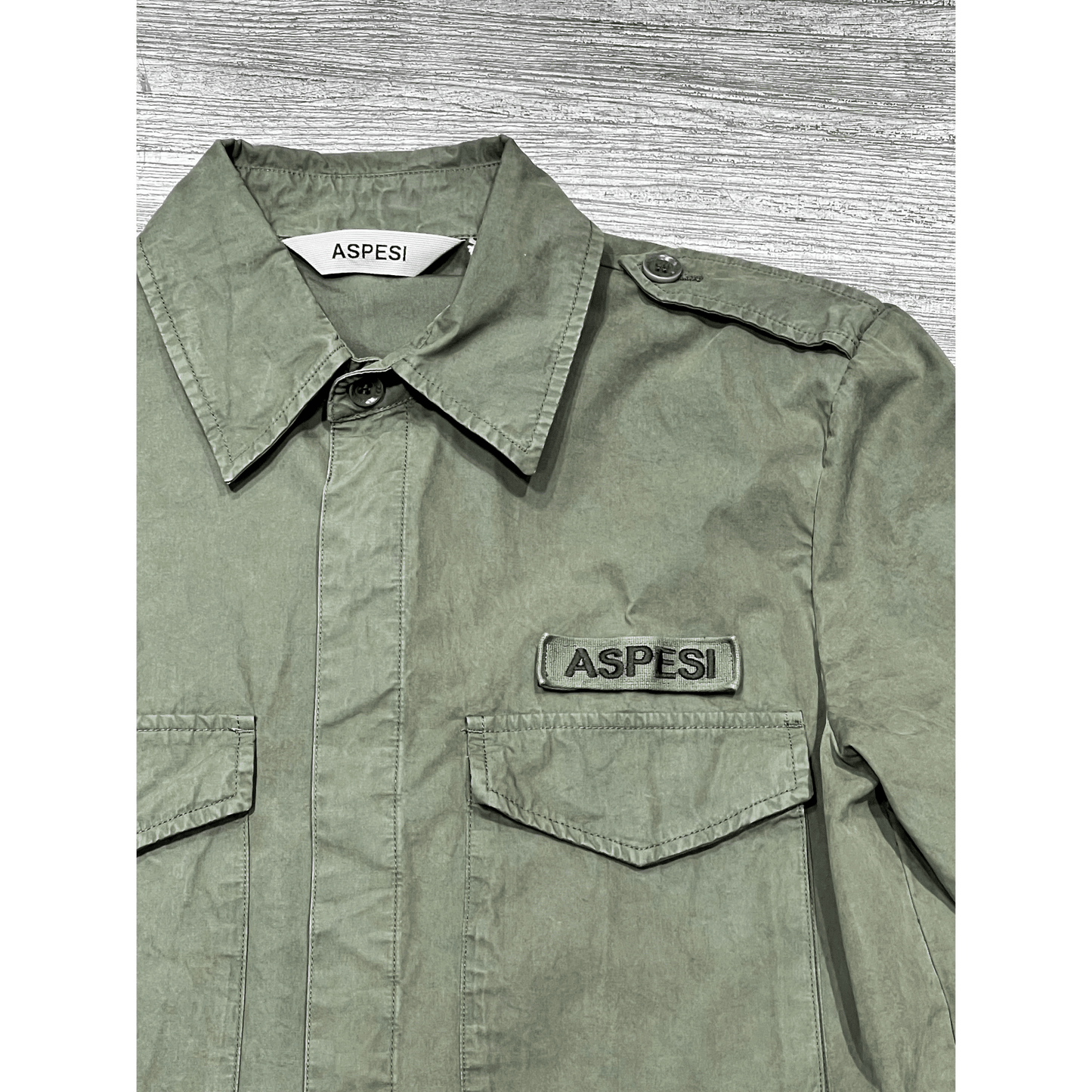 UNIT Hamburg - ASPESI Field Shirt Cotton – Overhirt, grün - ASPESI
