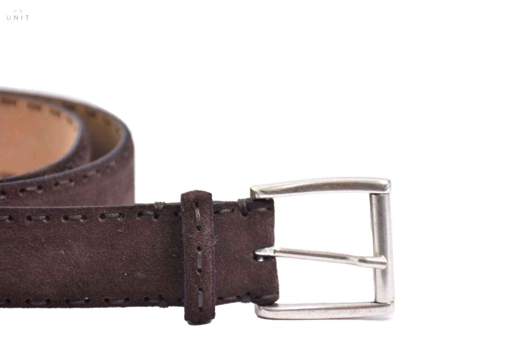 Fausto Colato, Antilopenledergürtel, Stitch 3,5cm, braun