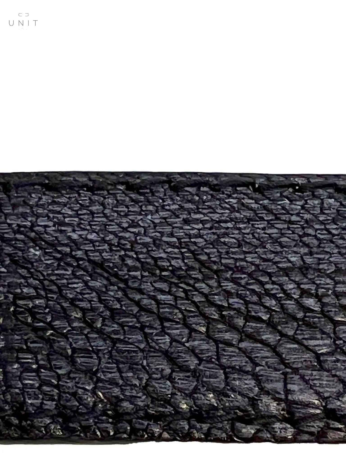 Fausto Colato, cuir gaufré, noir mat - bleu - UNIT Hamburg