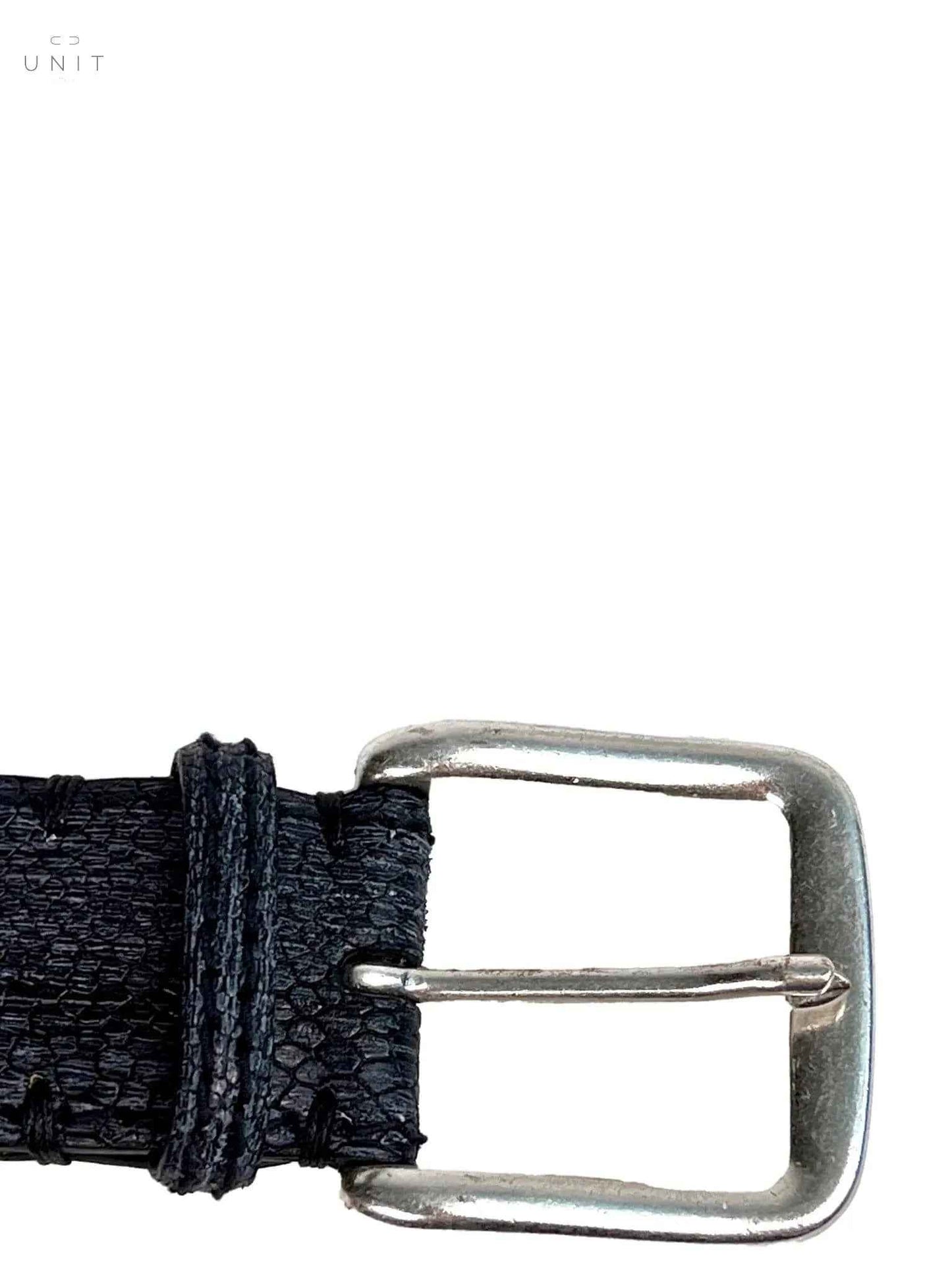 Fausto Colato, cuir gaufré, noir mat - bleu - UNIT Hamburg