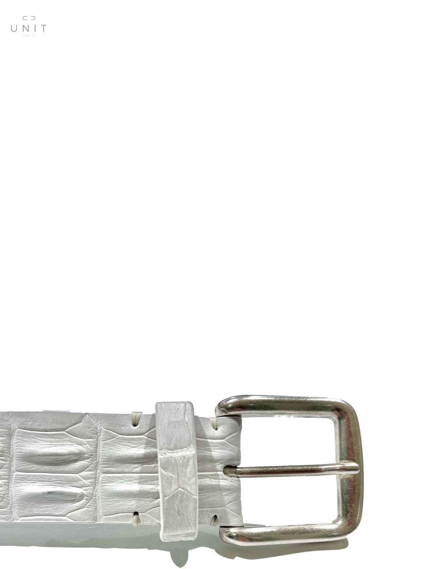 ファウスト・コラート ベルト、クロコダイルセンターバック、クリニカルホワイト、受注生産のみ