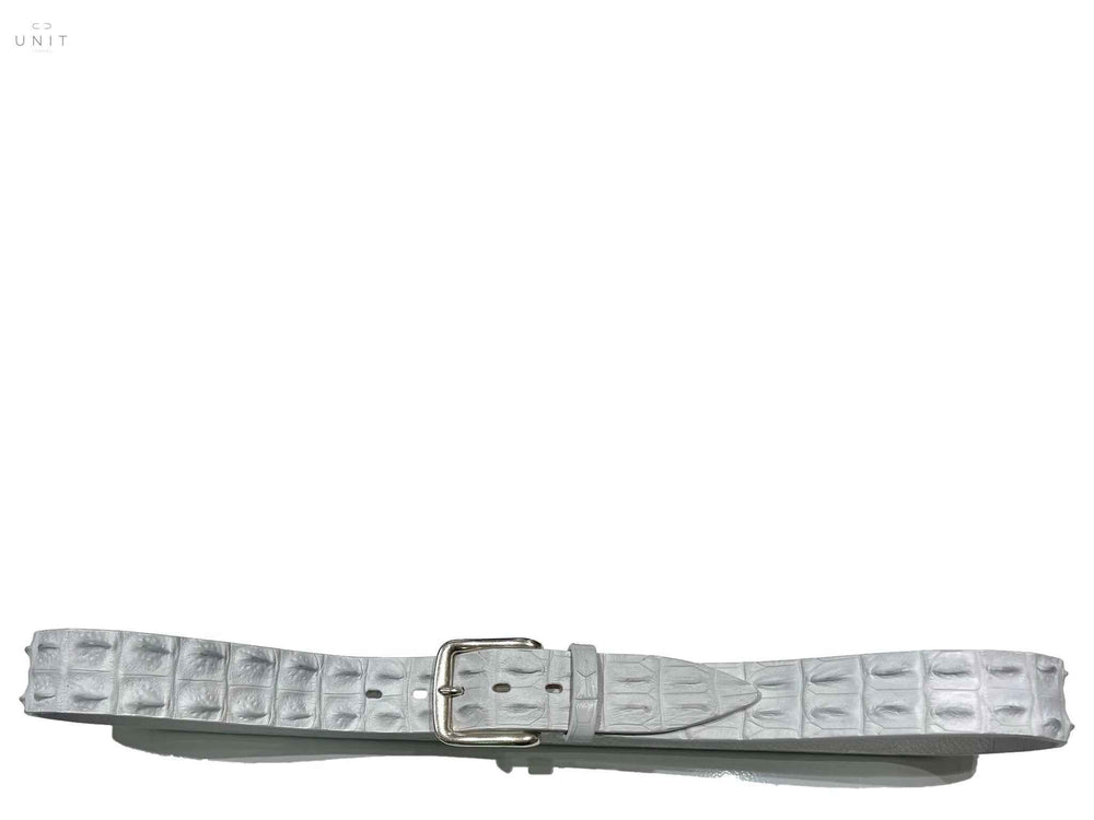 ファウスト・コラート ベルト、クロコダイルセンターバック、クリニカルホワイト、受注生産のみ