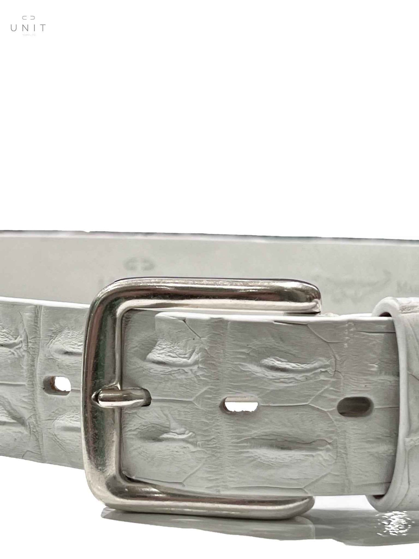 ファウスト・コラート ベルト、クロコダイルセンターバック、クリニカルホワイト、受注生産のみ