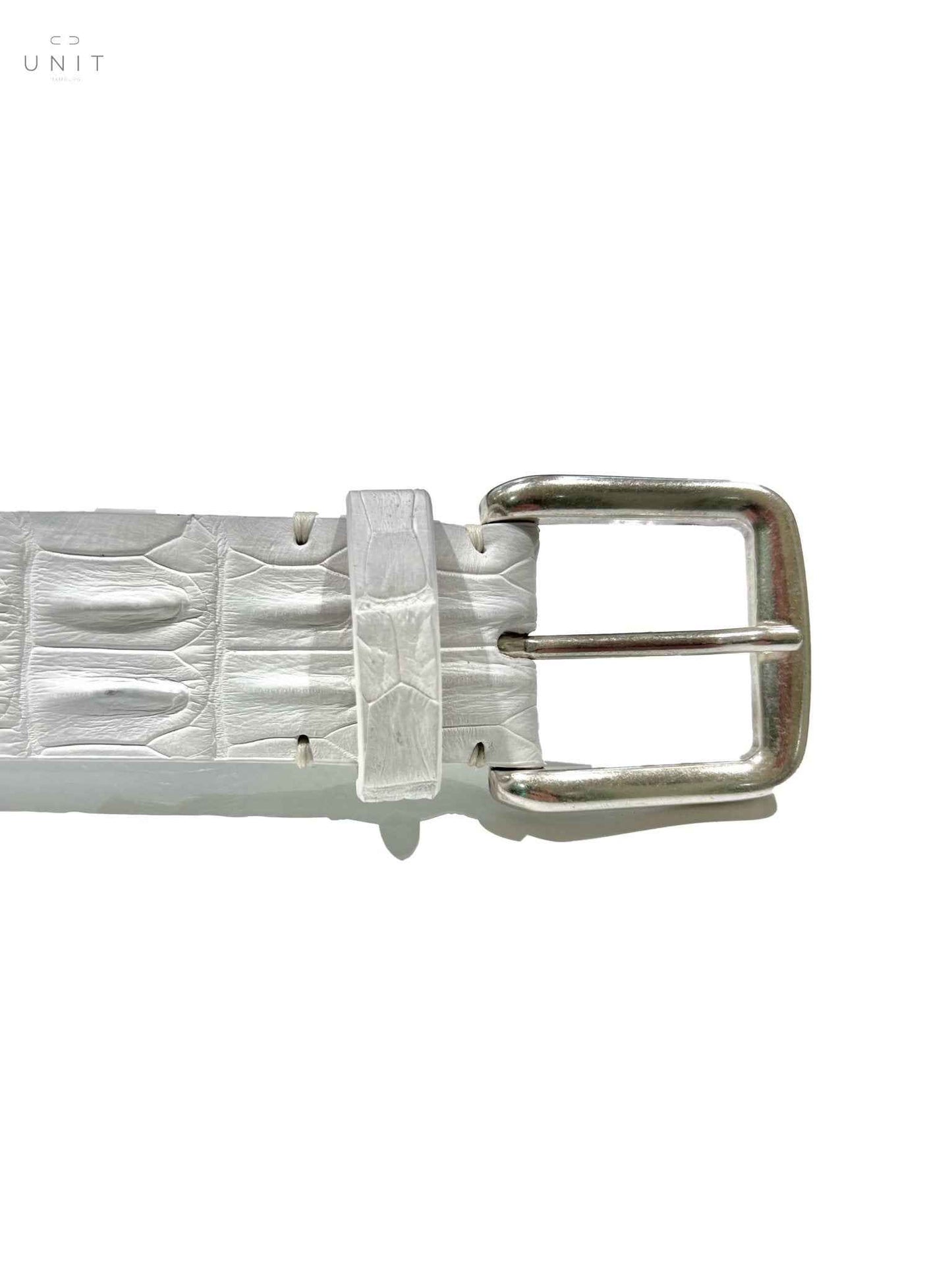 ファウスト・コラート ベルト、クロコダイルセンターバック、クリニカルホワイト、受注生産のみ