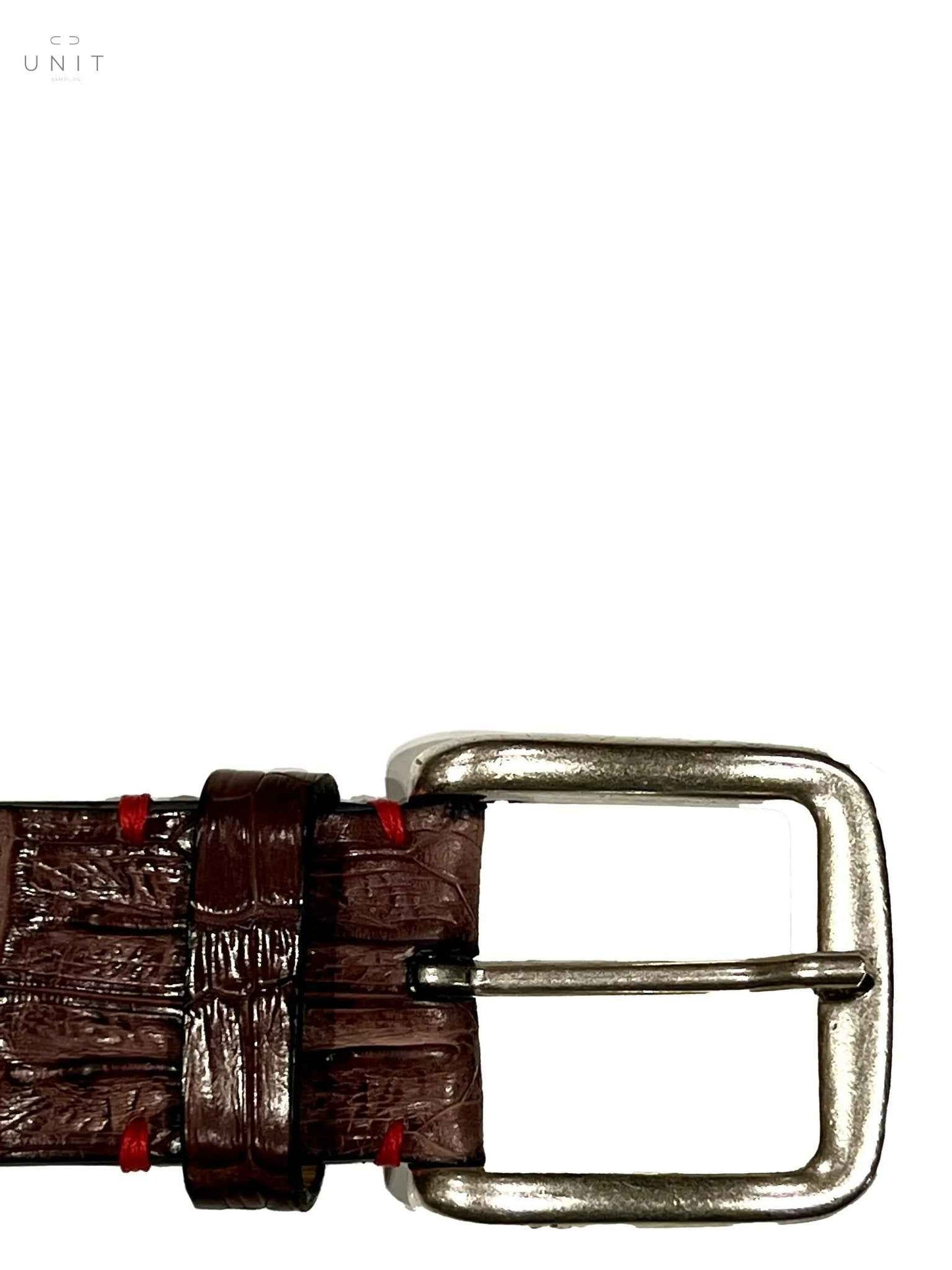Fausto Colato, crocodile back center belt, brown