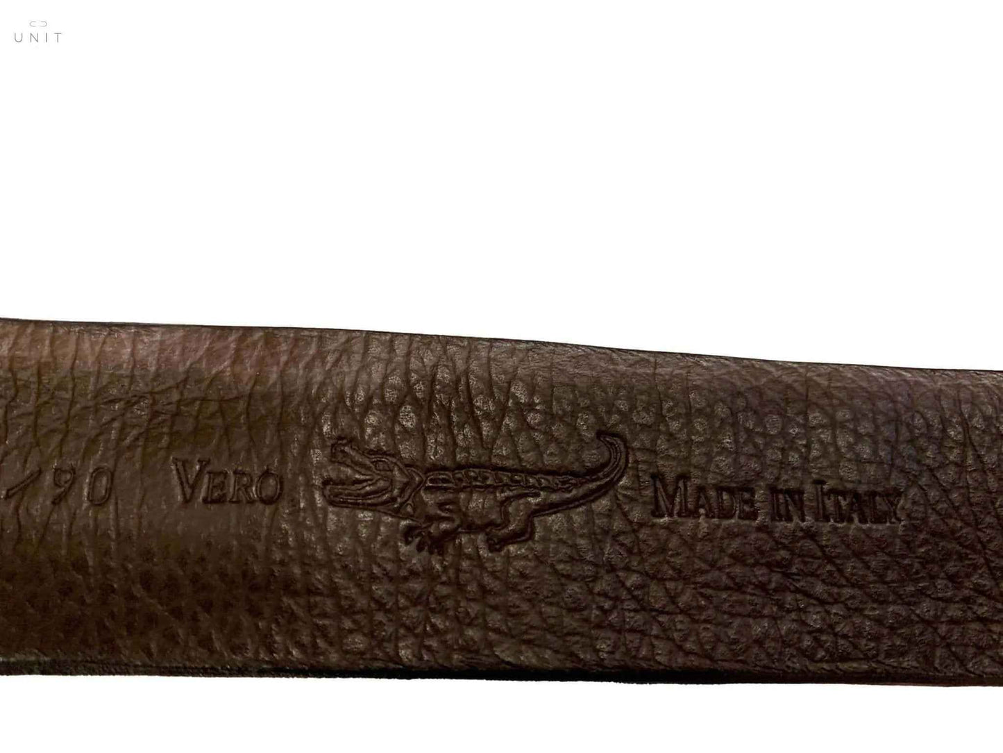 Fausto Colato, crocodile back center belt, brown