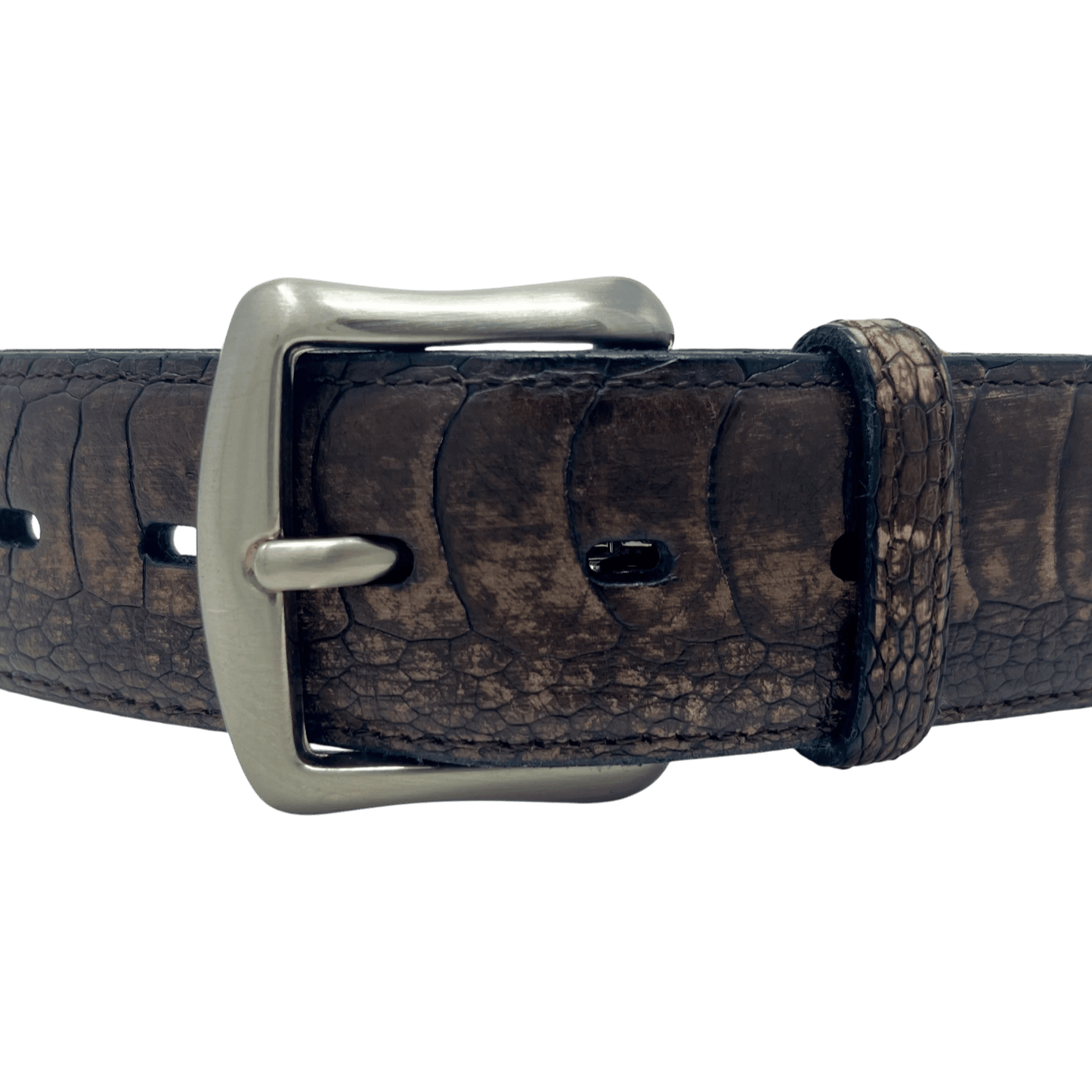 UNIT Hamburg - Fausto Colato Straußenfuß Gürtel – Vintage, braun - Fausto Colato