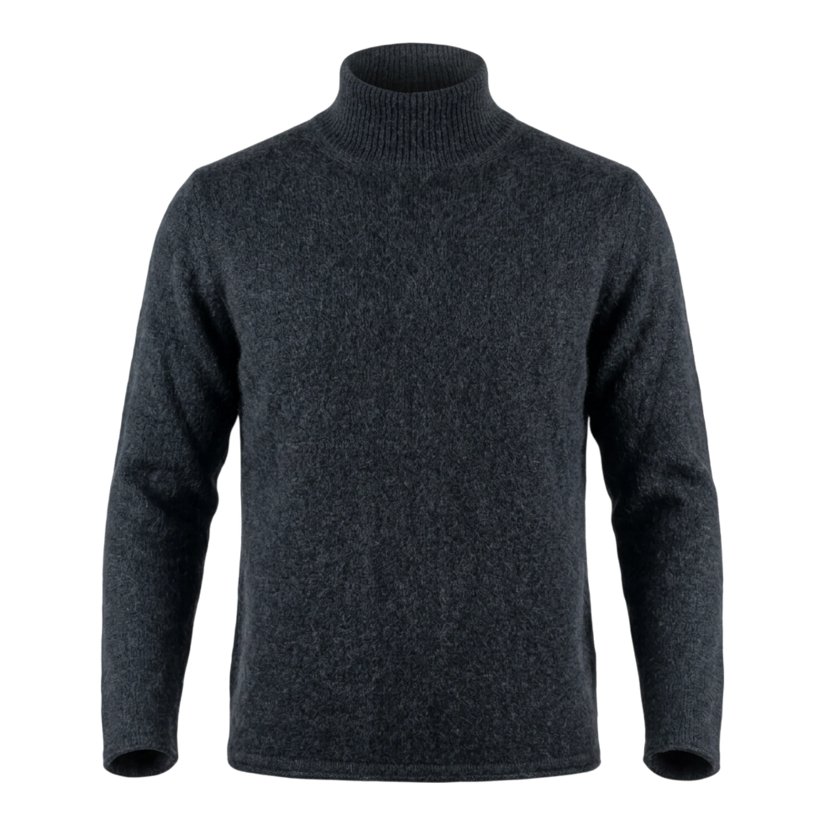 Roberto Collina, Merino / Baby Kamel, Stehkragen, schwarz