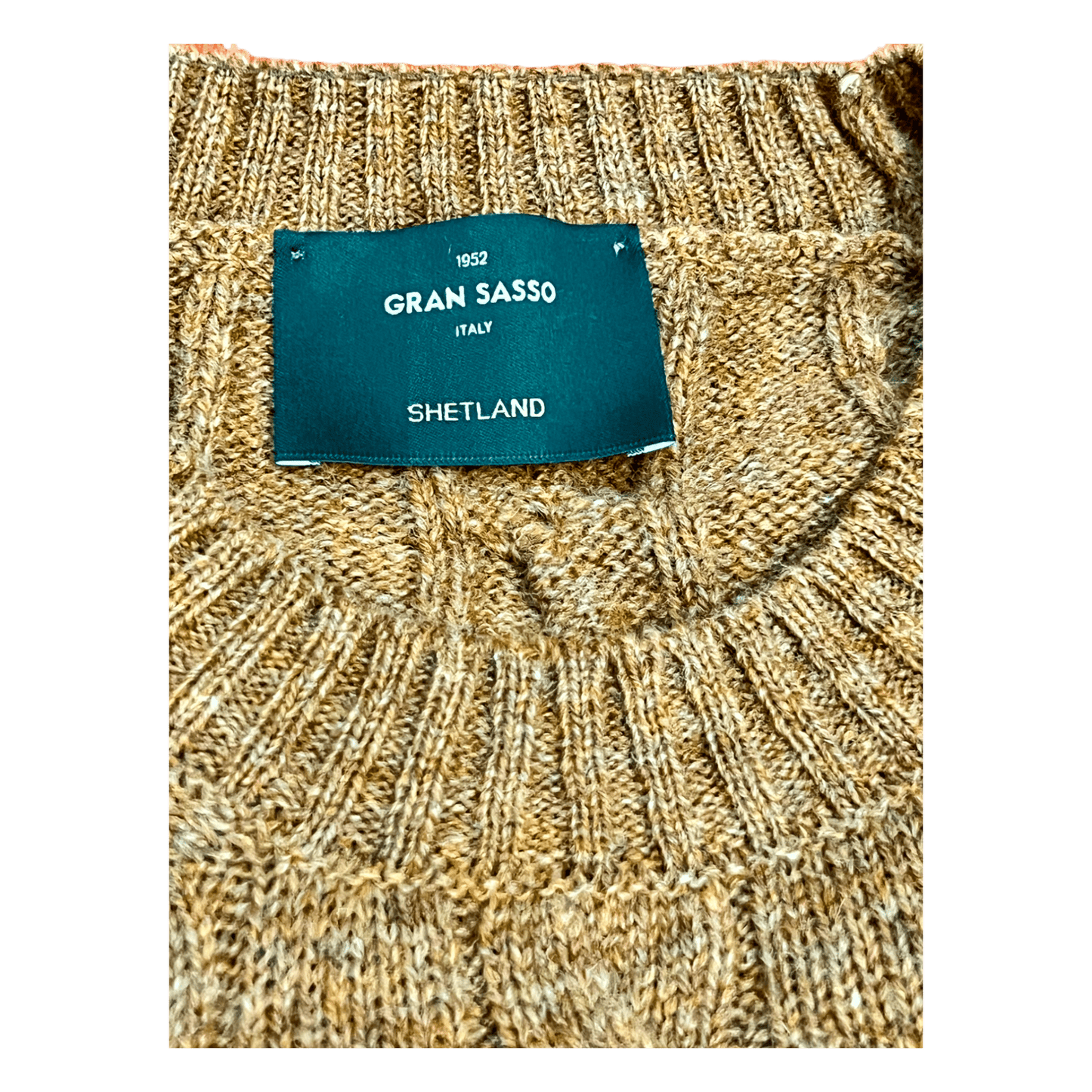 UNIT Hamburg - Gran Sasso Shetland Zopfstrick Dunkler Sand - Gran Sasso