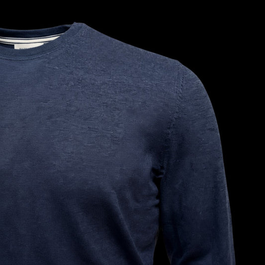 UNIT Hamburg - Gran Sasso, Travel Wool, col rond, bleu marine - Gran Sasso