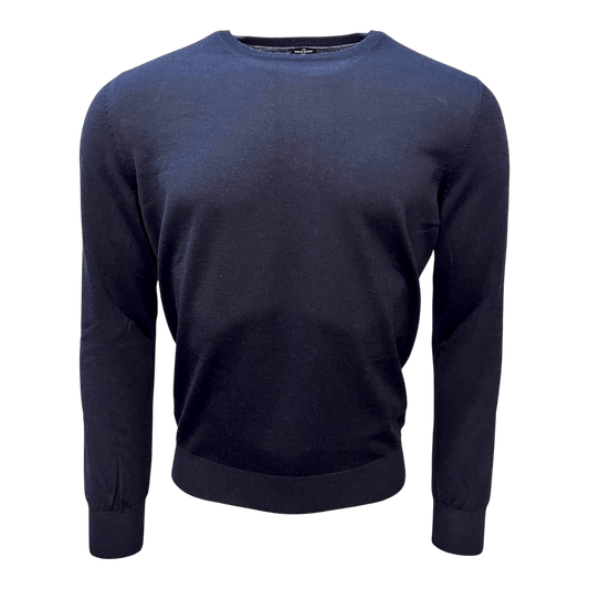 UNIT Hamburg - Gran Sasso, Travel Wool, col rond, bleu marine - Gran Sasso