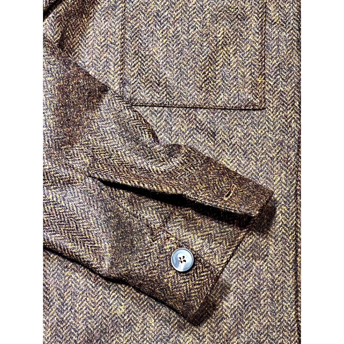 Xacus 169ML 31441 Unfold Harringbone Wool Overshirt, schwarzbraun