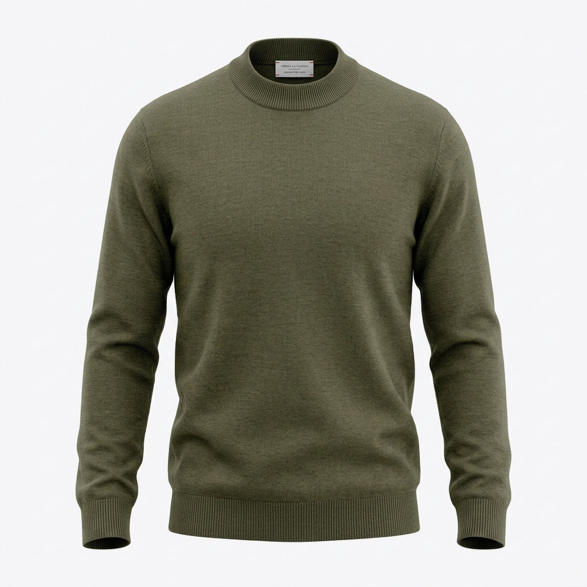 Roberto Collina, Merino Stehkragenpullover, militare grün