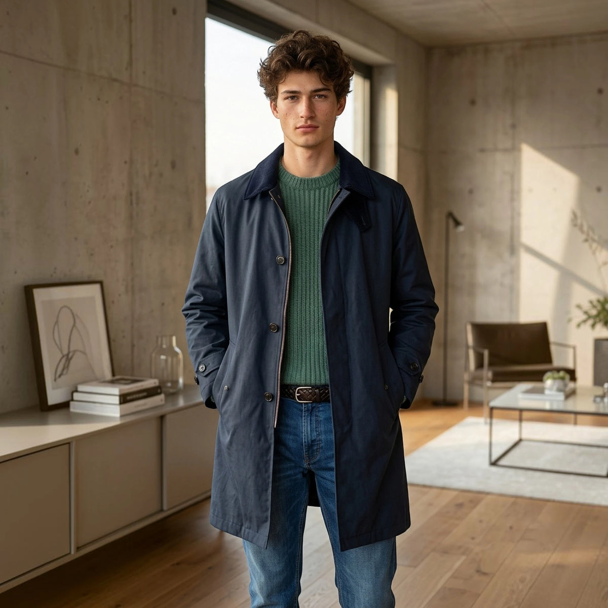 Baracuta G10 Waxed Trenchcoat Navy