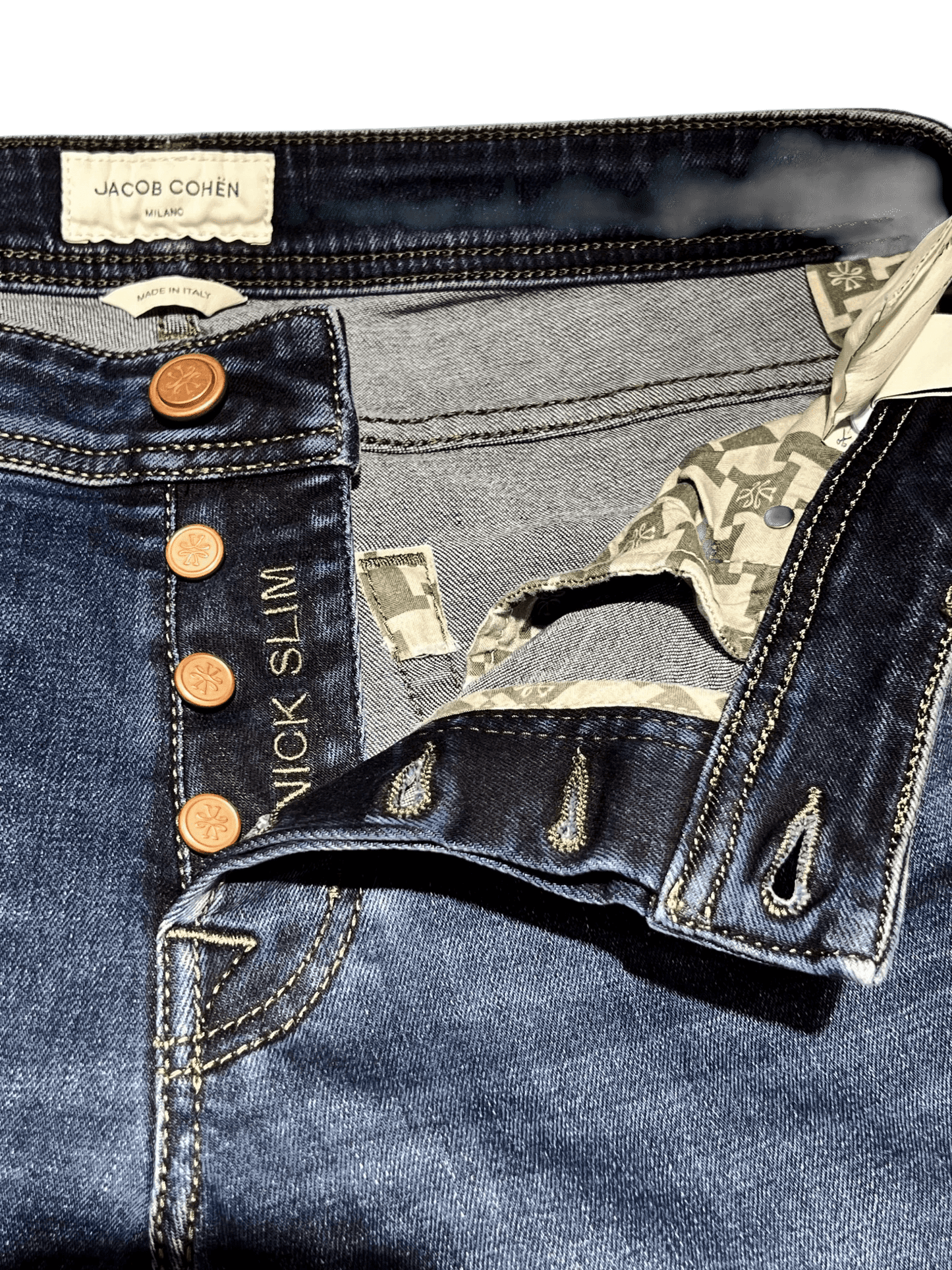 UNIT Hamburg - Jacob Cohën, NICK SLIM, moss label, medium blue - Jacob Cohën