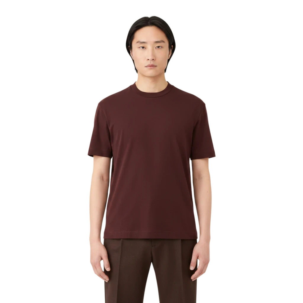 Sunspel schweres Supima T-Shirt rotbraun