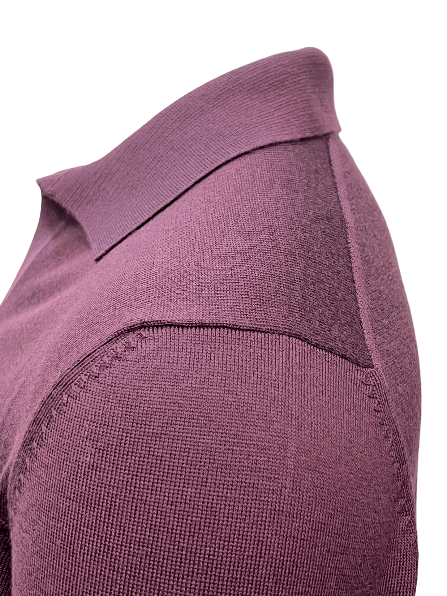 UNIT Hamburg - Never Laundry, Merino Polo ohne Knopf, Langarm, burgunder - Never Laundry