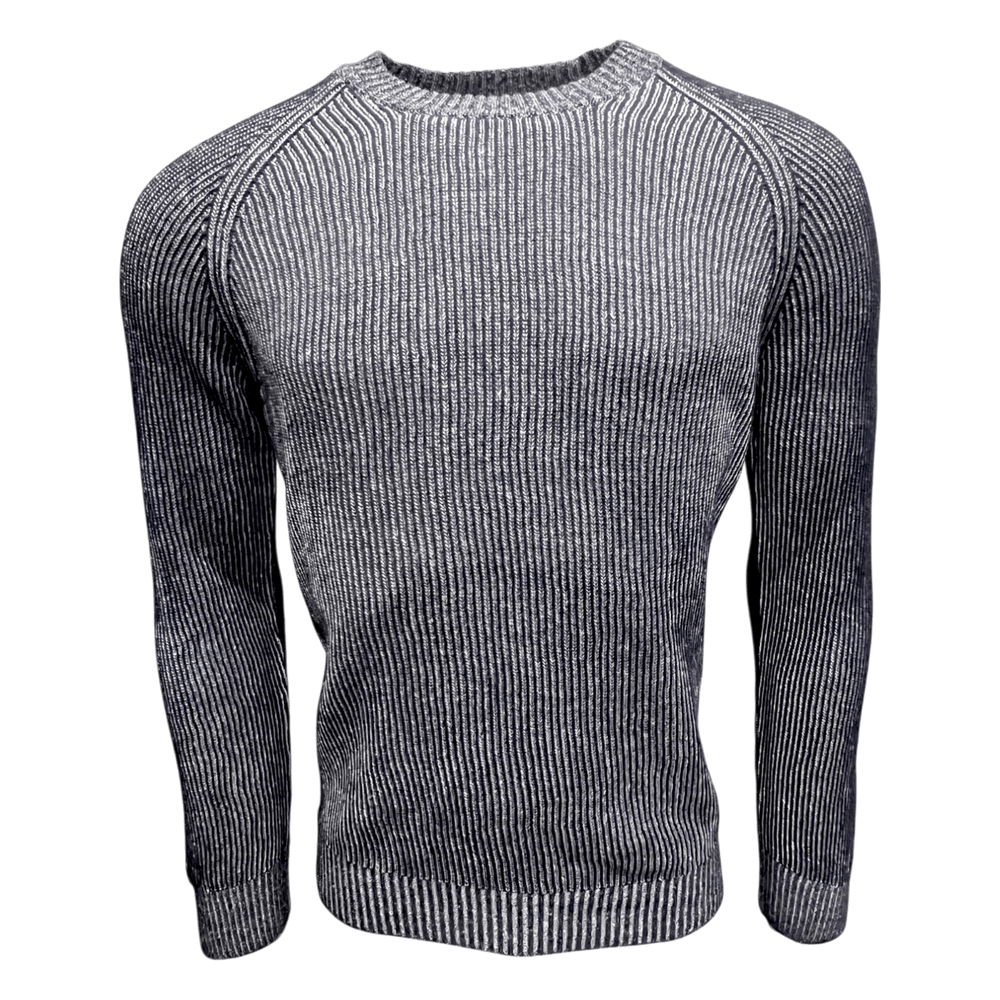 UNIT Hamburg - Never Laundry, Raglan Rippe, Leinen mit Baumwolle, blau - Never Laundry