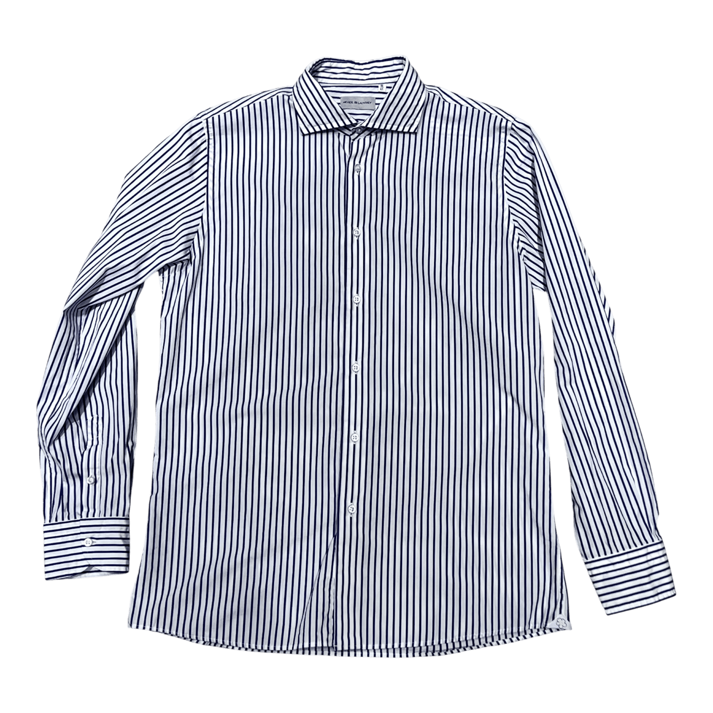 UNIT Hamburg - Never Laundry, Slim Fit, Baumwolle, dunkelblau - weiss gestreift - Never Laundry