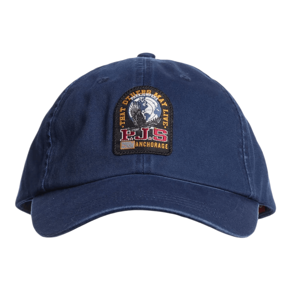 UNIT Hamburg - Parajumpers Patch Cap: winddichte Baseballkappe, blau - Parajumpers