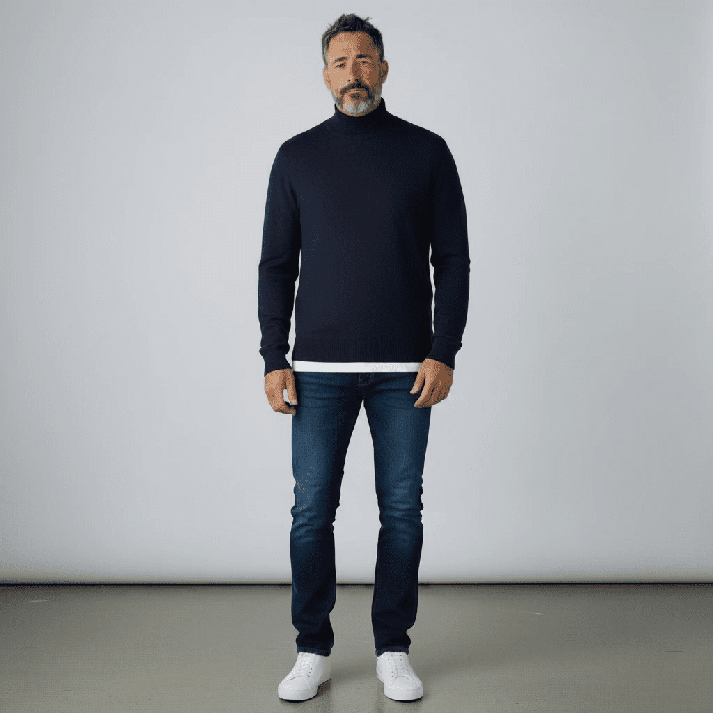 UNIT Hamburg - Roberto Collina, Merino / Baby Kamel, Stehkragen navy - Roberto Collina