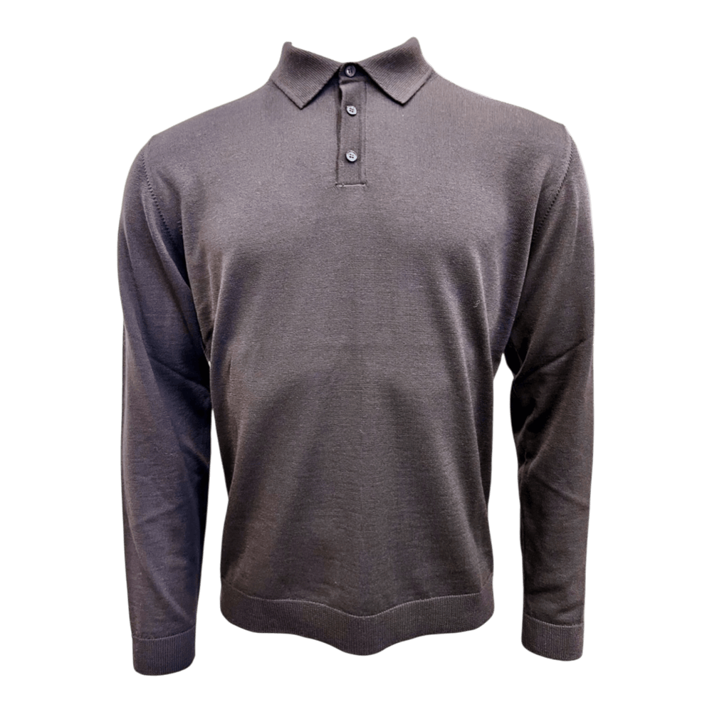 UNIT Hamburg - Roberto Collina, Merino Polo Langarm, graphit grau - Roberto Collina