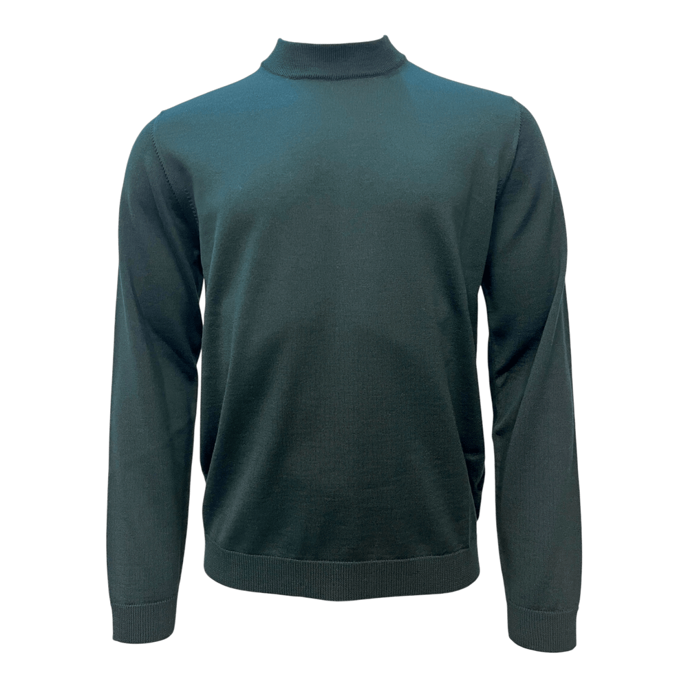 UNIT Hamburg - Roberto Collina, Merino, Stehkragen, bottiglia grün - Roberto Collina