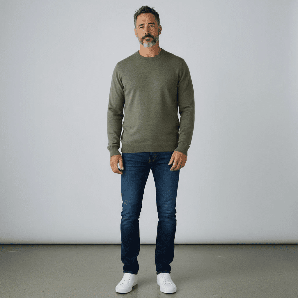 UNIT Hamburg - Roberto Collina, Merino Stehkragenpullover, militare grün - Roberto Collina