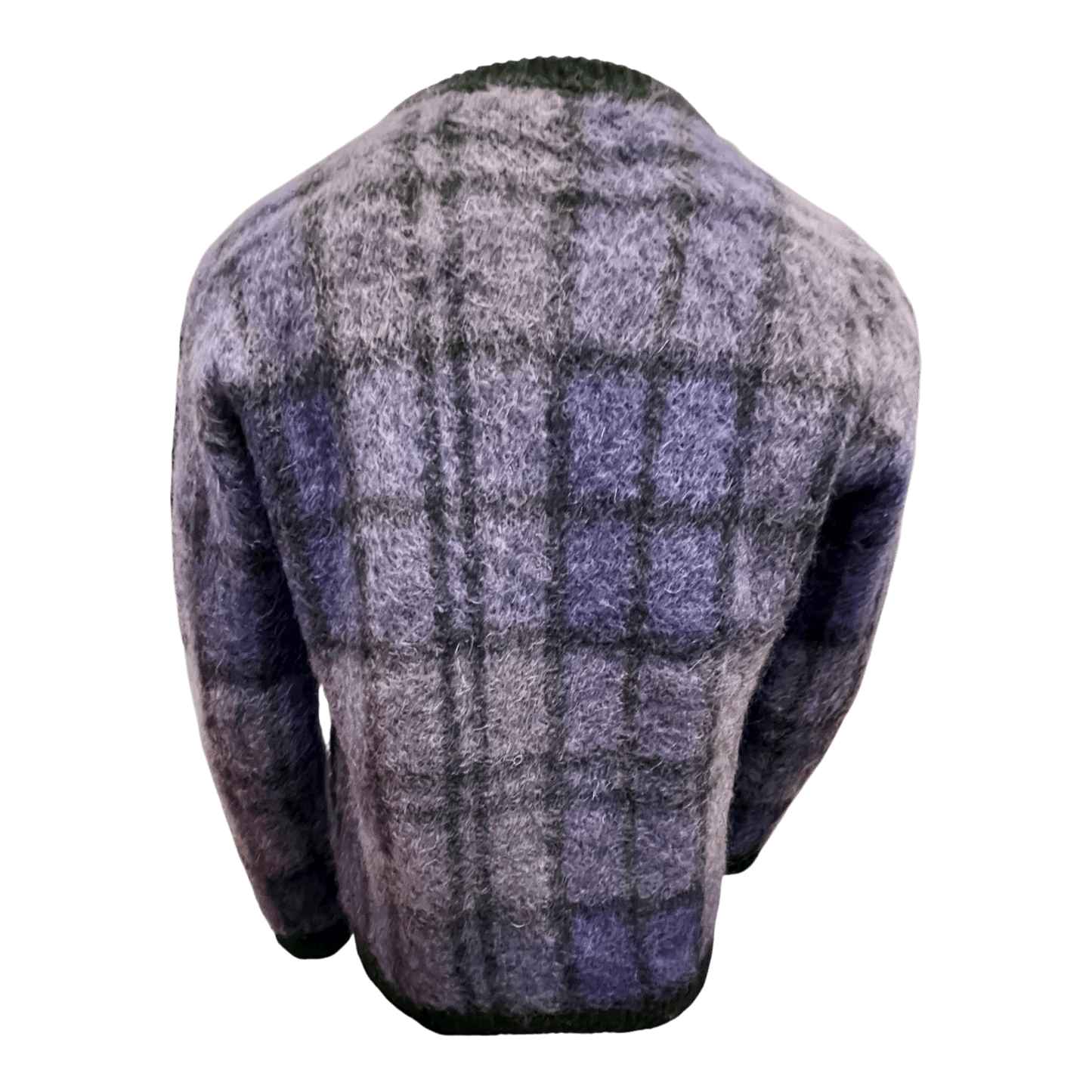 UNIT Hamburg - Roberto Collina、モヘアラウンドネック、パープルチェック - Roberto Collina