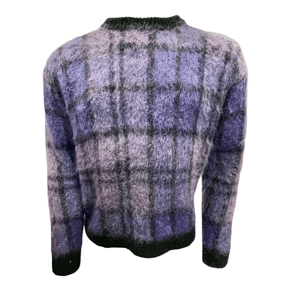 UNIT Hamburg - Roberto Collina、モヘアラウンドネック、パープルチェック - Roberto Collina