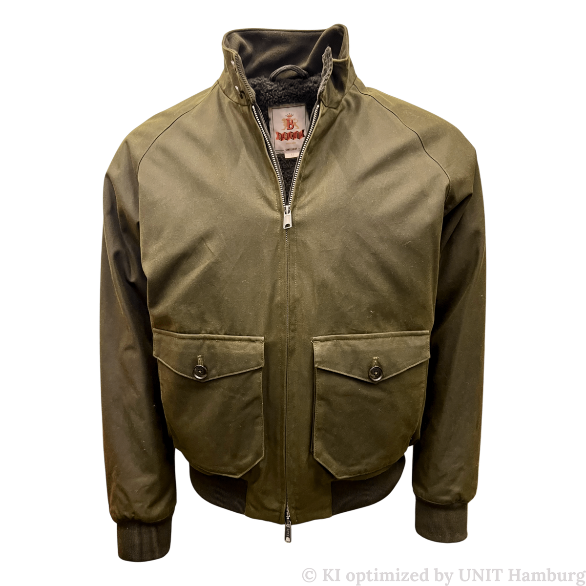 Watermarked - Baracuta, G9-Harrington, Wachsjacke, kurz, oliv