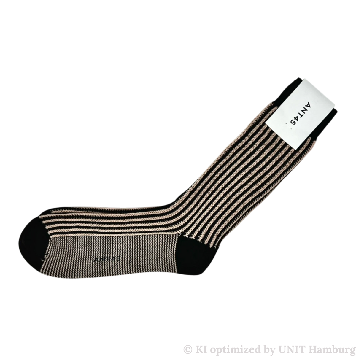 Watermarked - ANT45, Socken, gestreift dunkelbraun beige aus Baumwolle