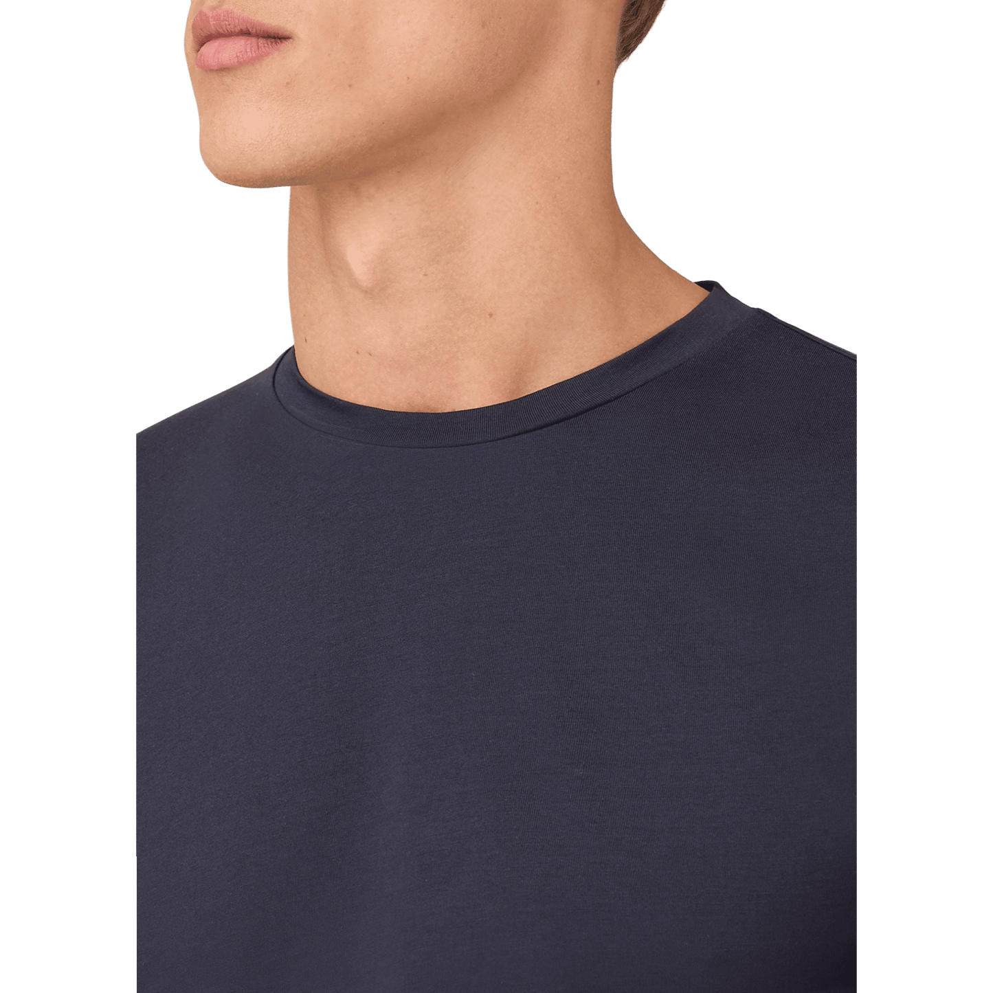 UNIT Hamburg - Sunspel, Langarm Riviera T-Shirt, Rundhals, navy - Sunspel