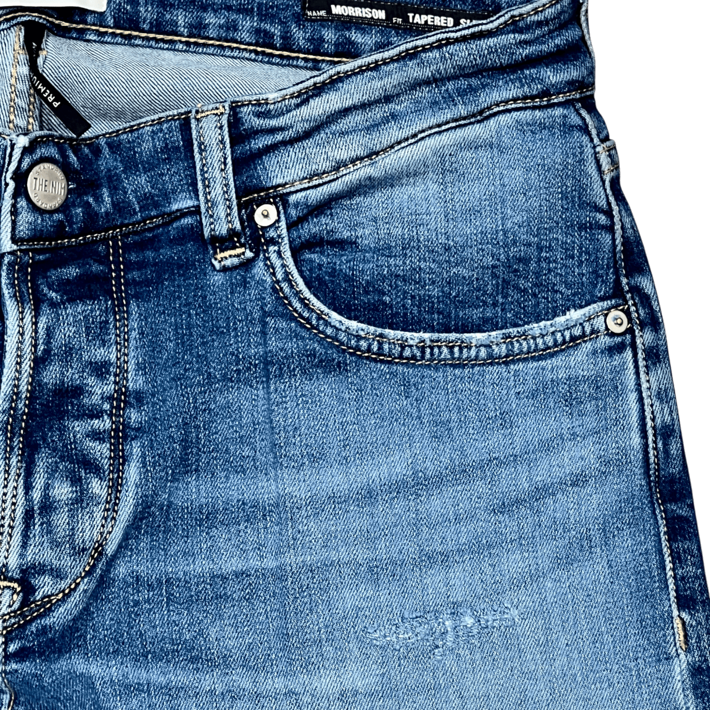 UNIT Hamburg - THE.NIM STANDARD, Morrison Tapered, Light Distressed, medium bleu - THE.NIM STANDARD